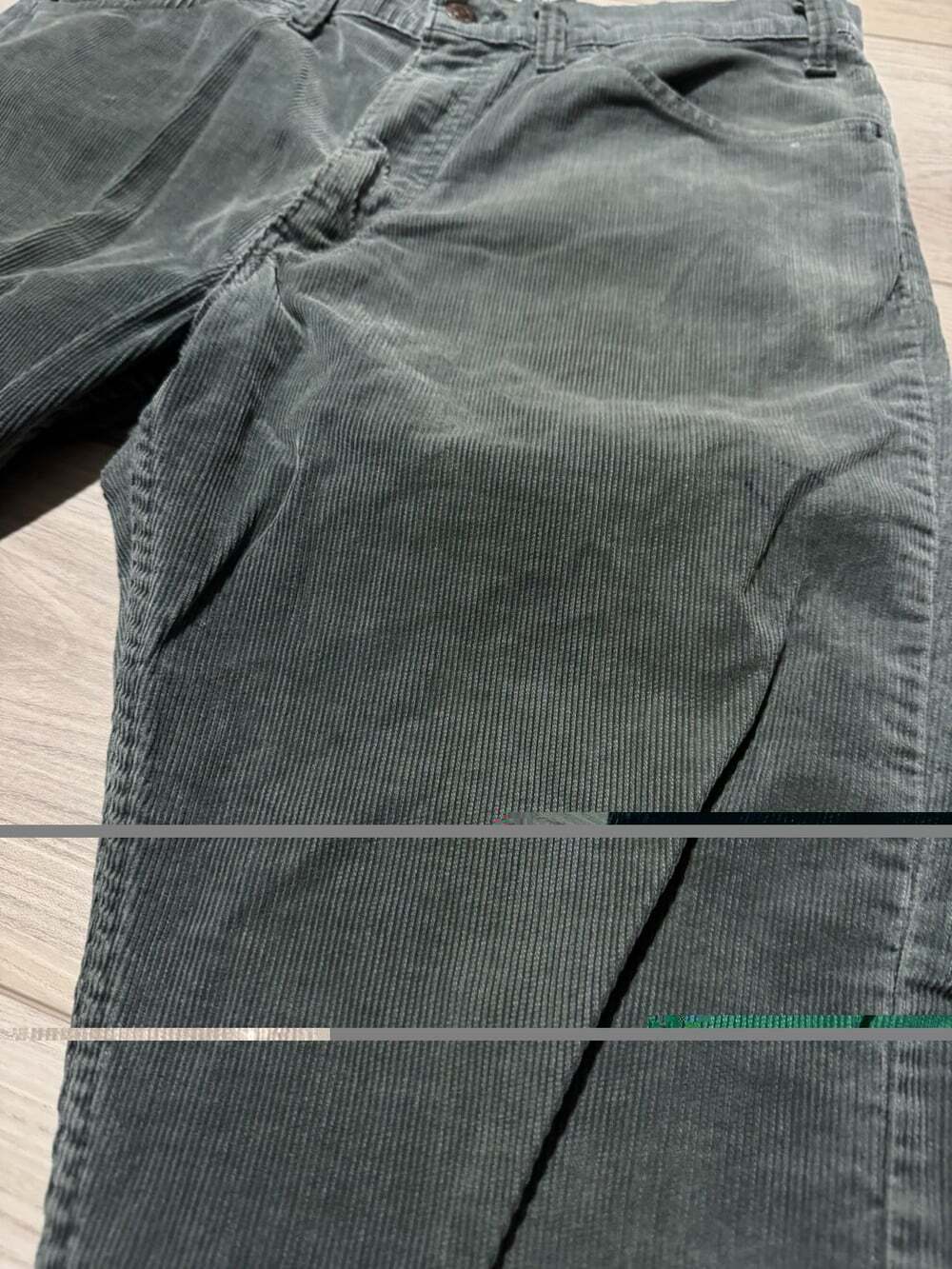 Vintage 1983 Levi's 519 Corduroy Pants Sage Green Talon Zip White Tab 34x30 - Picture 5 of 16